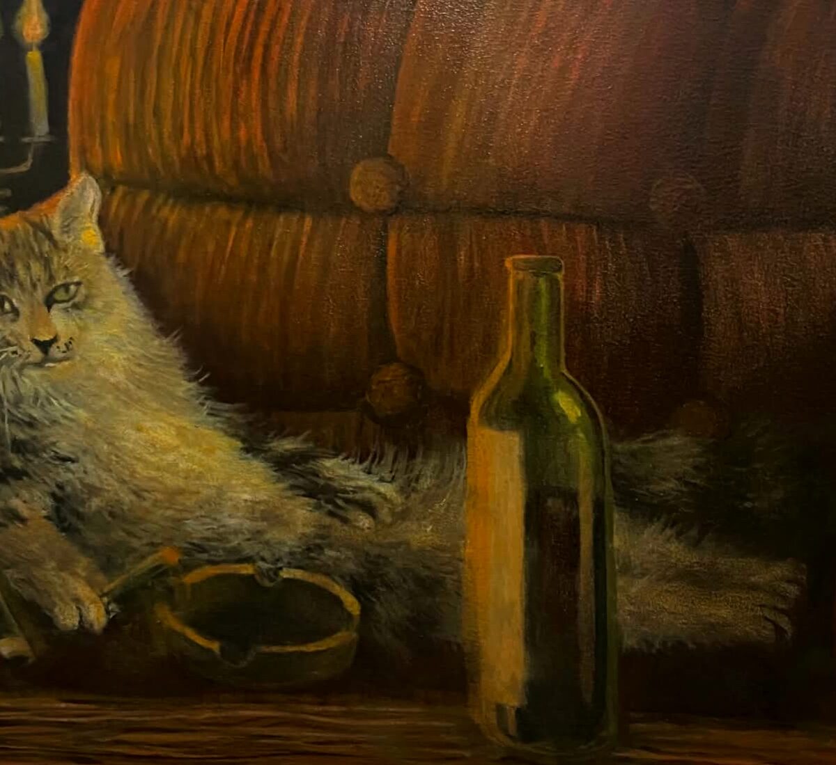 ME AS A CAT - olej na sololitu, 4OO x 300 mm, 2026, 4000 Kč